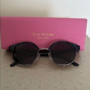 Isaac Mizrahi Round Sunglasses with Pink Case